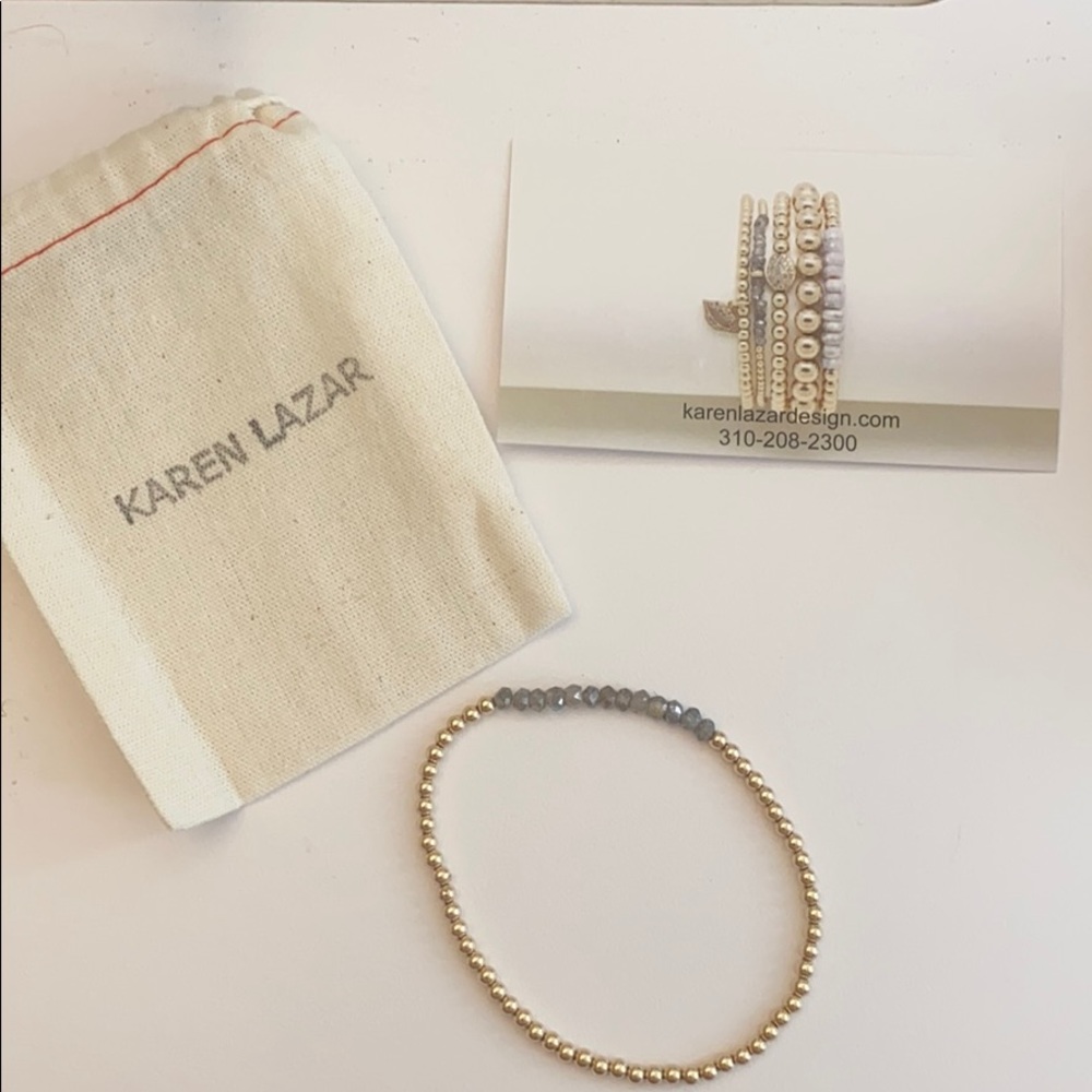 KAREN LAZAR 3MM GOLD BRACELET WITH LABRADORITE